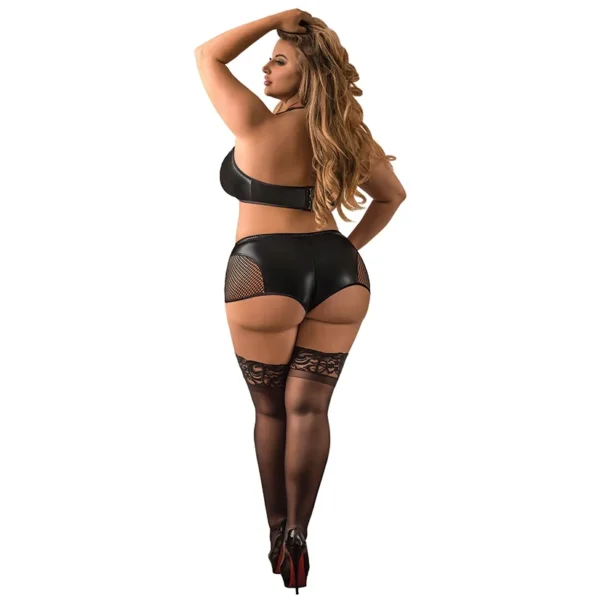 MAGIC SILK Black Magic Keyhole Crop Bralette & Boy Short Set-Black - Image 3