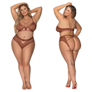 Magic Silk Bralette & G-Panty-Brown