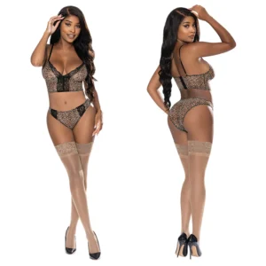 Magic Silk Bra & Hipster Panty-Leopard